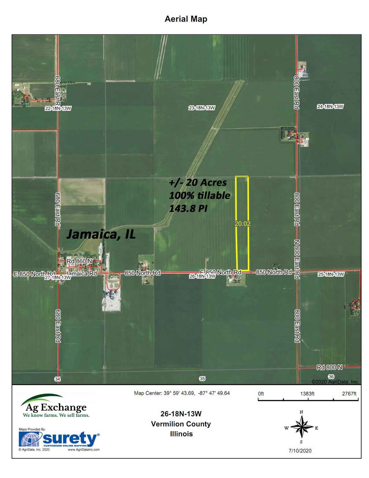 20 Acres, Jamaica TWP. Vermilion County, IL. Illinois & Indiana Farm