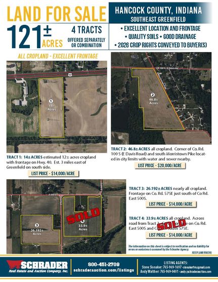Undeveloped Land for sale in Hancock County, Indiana
