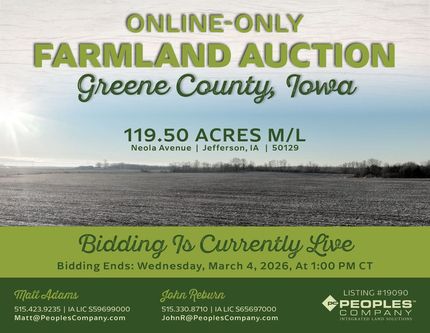 Undeveloped Land for sale in Greene County, Iowa