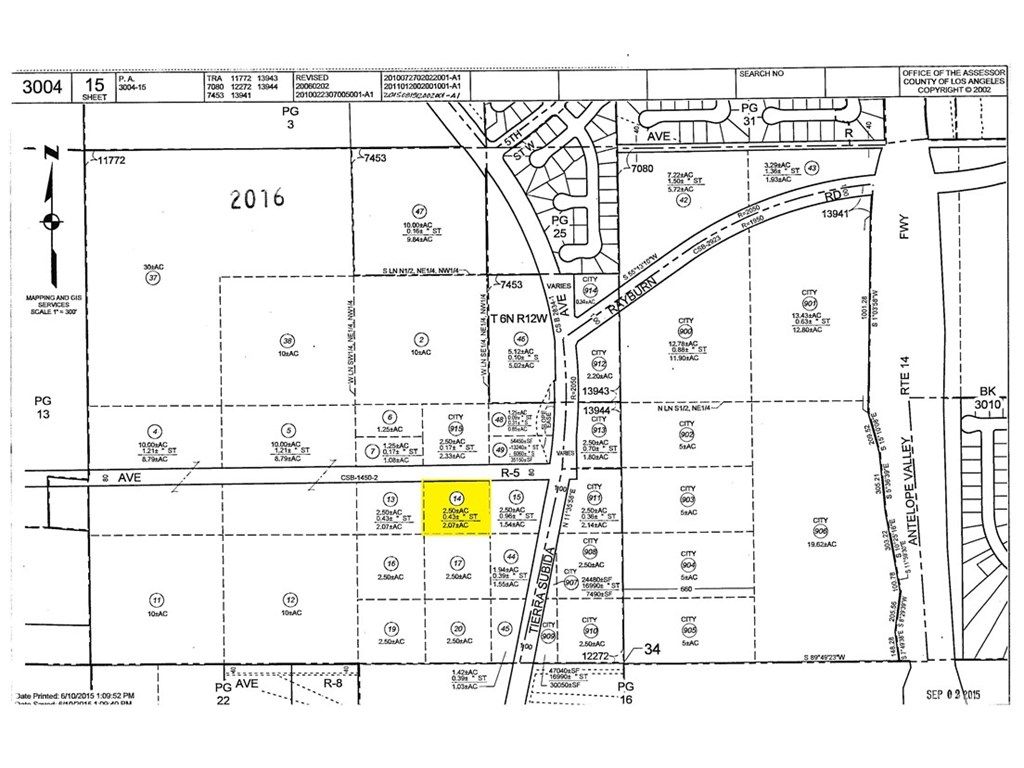 2.05 acres in Los Angeles County, California