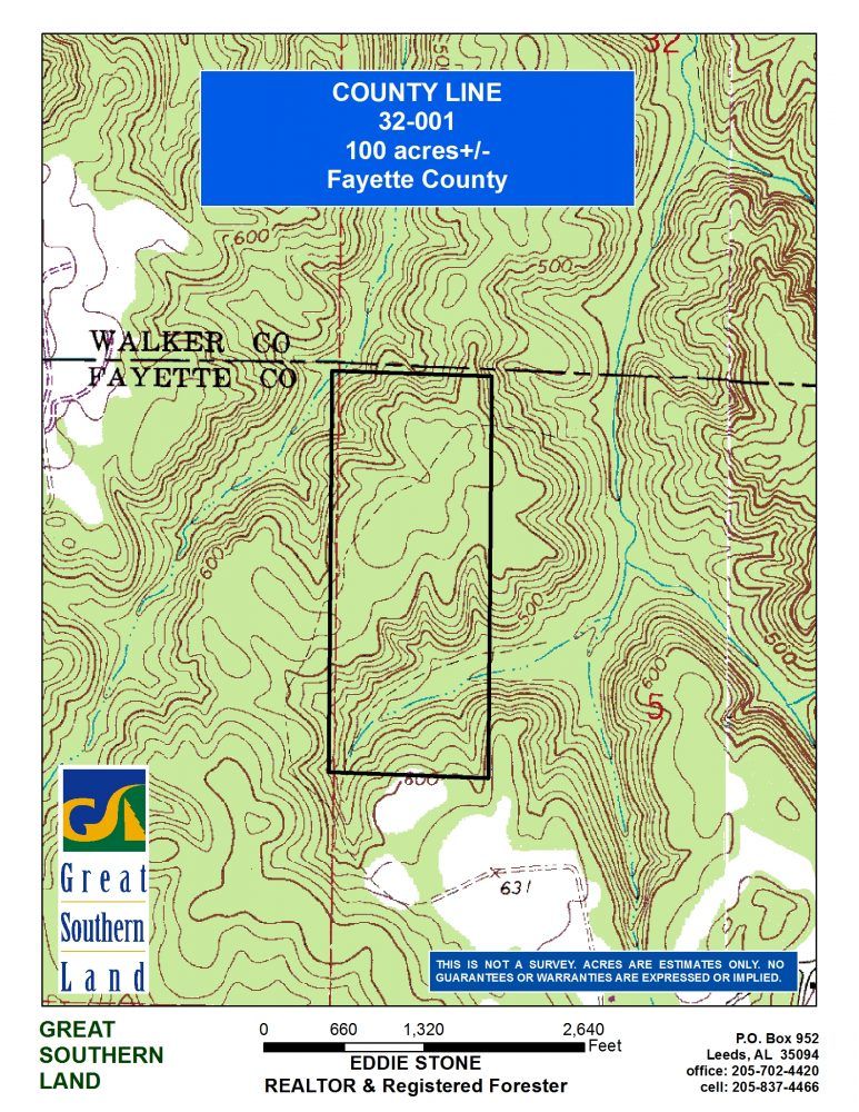 100 acres in Fayette County, Alabama