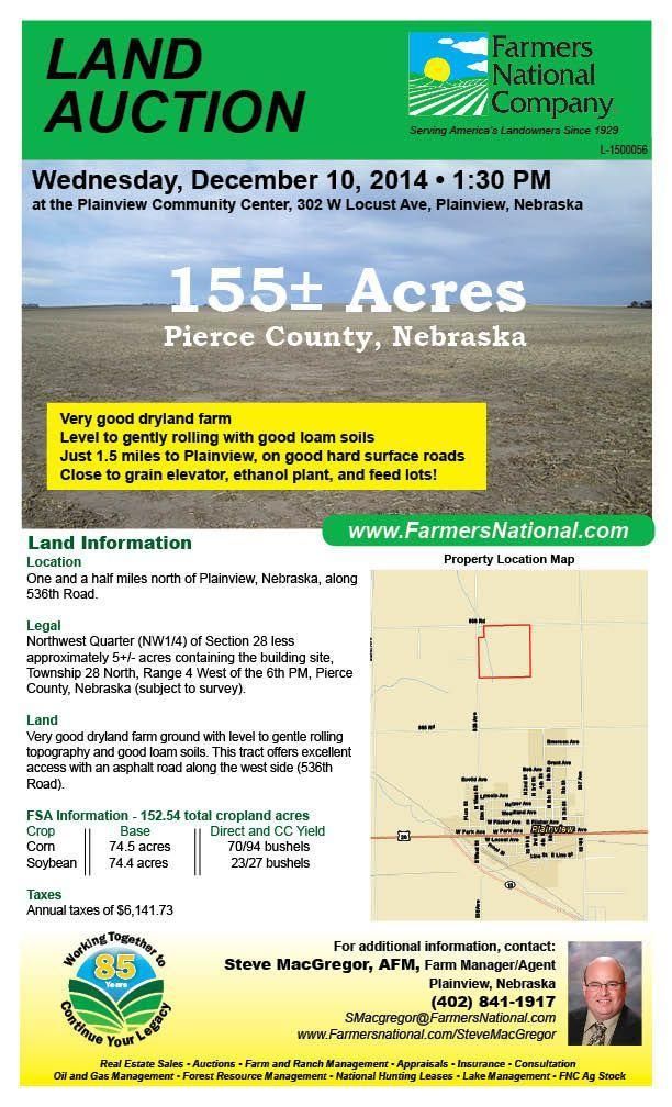 155 acres in Pierce County, Nebraska