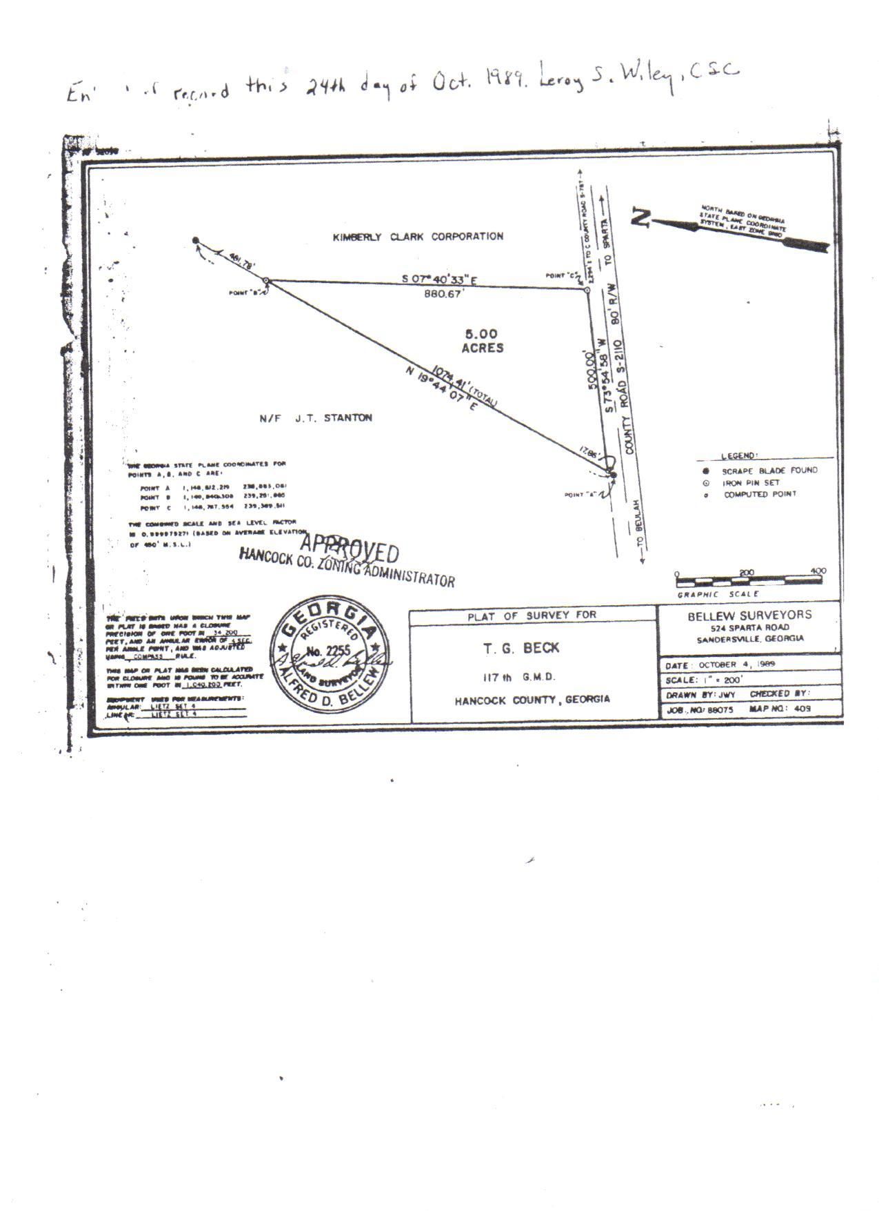 5 acres in Hancock County,