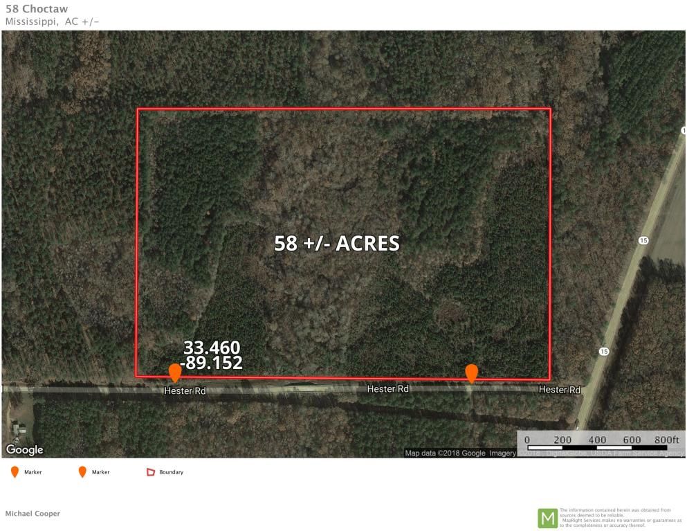 58 acres in Choctaw County, Mississippi