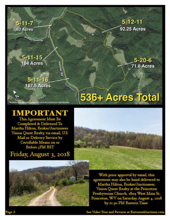 536 acres in Mercer County, West Virginia