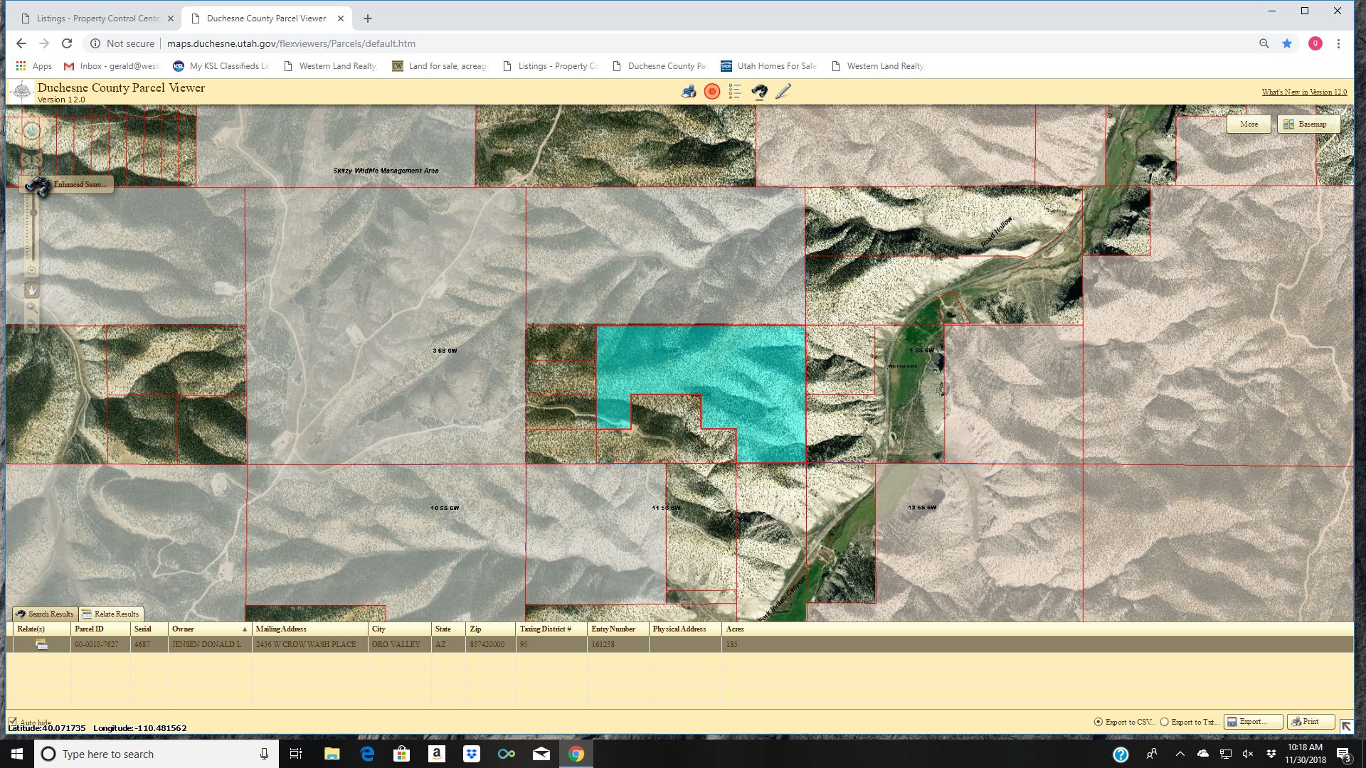 185 acres in Duchesne County, Utah