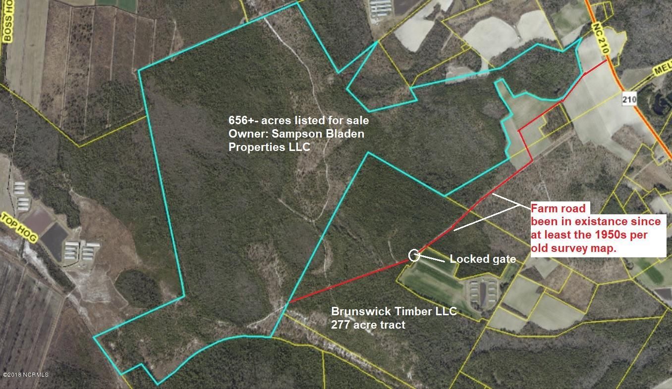656.63 acres in Bladen County, North Carolina