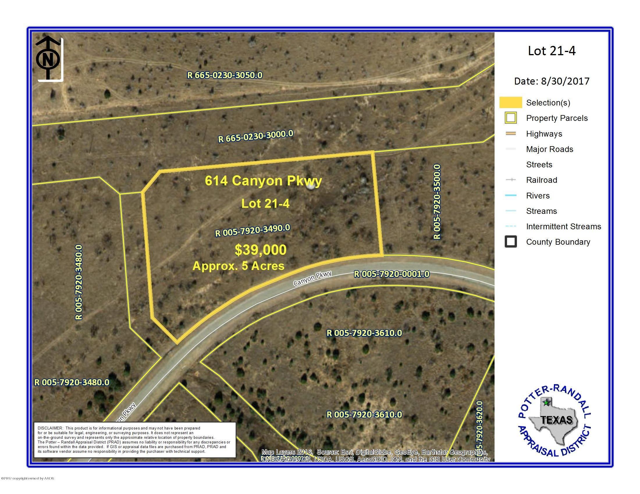 5 acres in Randall County, Texas