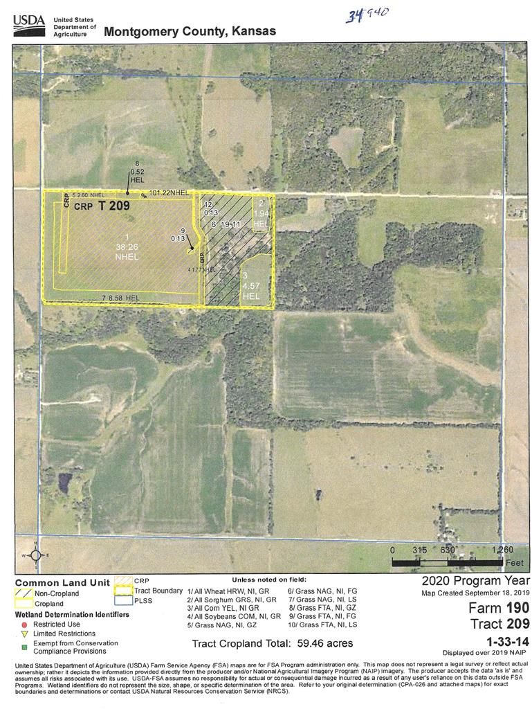 80 acres in Montgomery County, Kansas