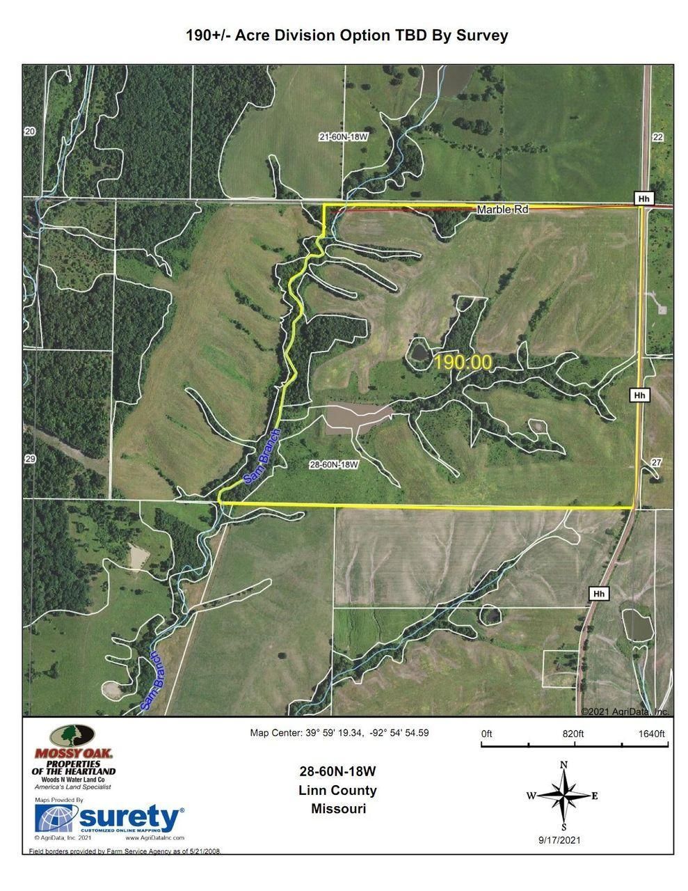 190 acres in Linn County, Missouri