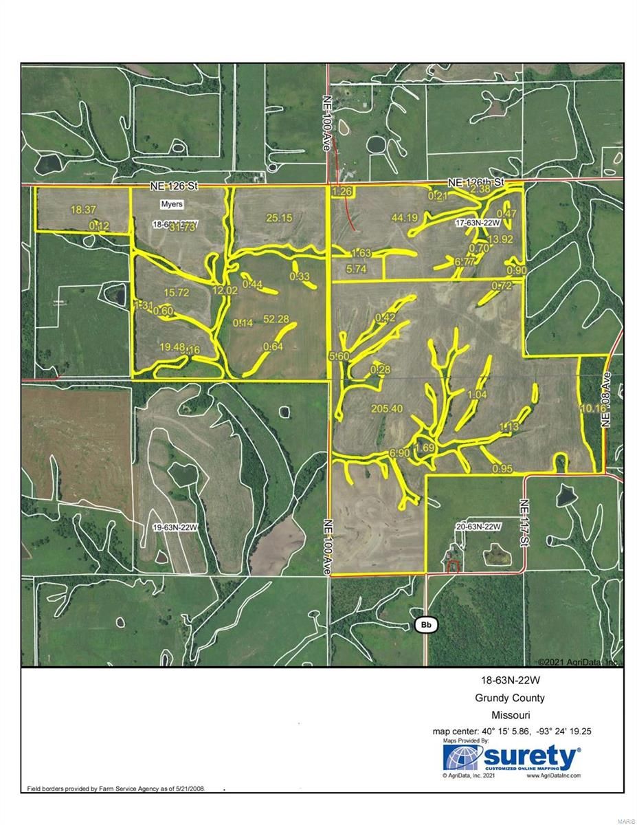 491 acres in Grundy County, Missouri