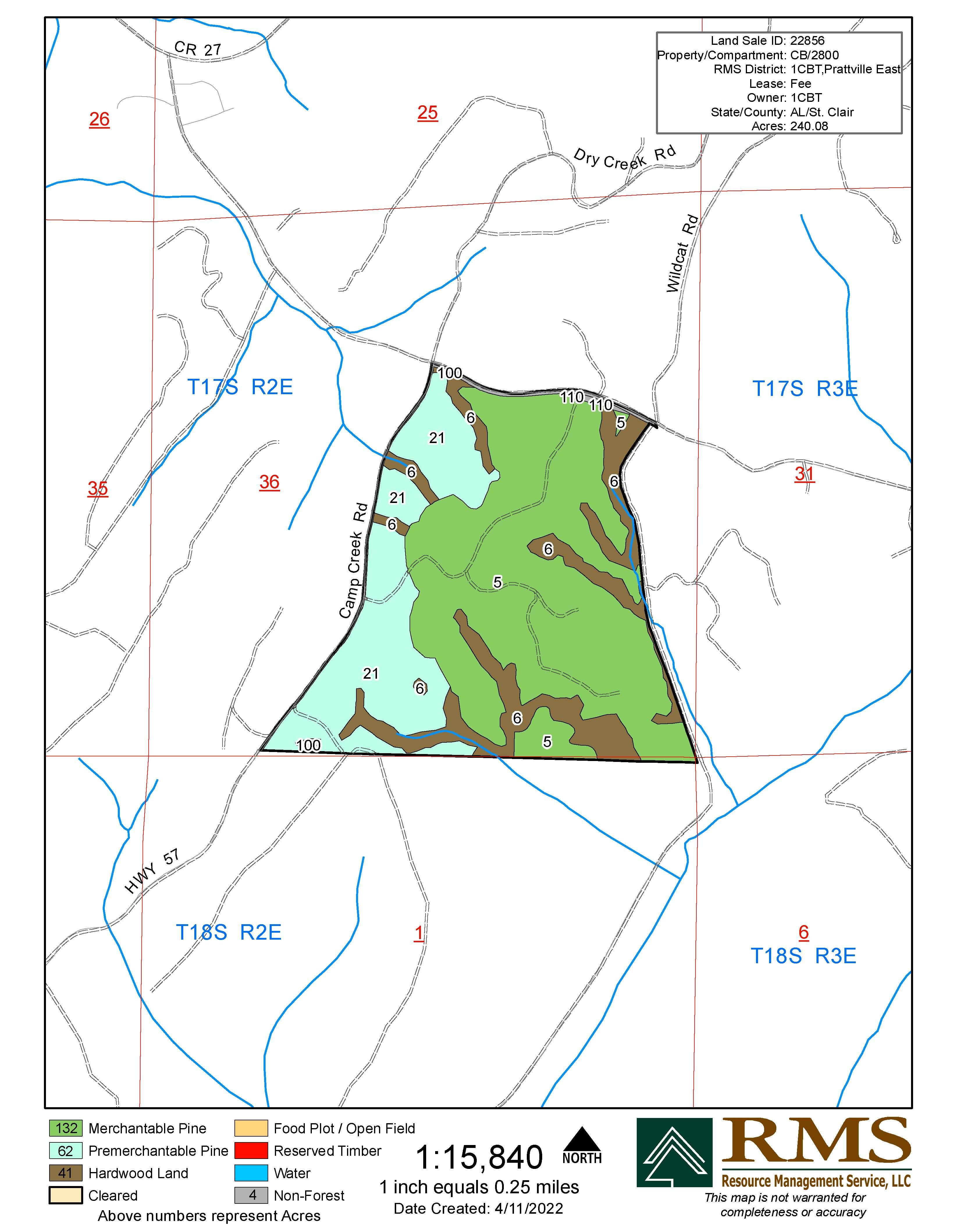 240 acres in Saint Clair County, Alabama