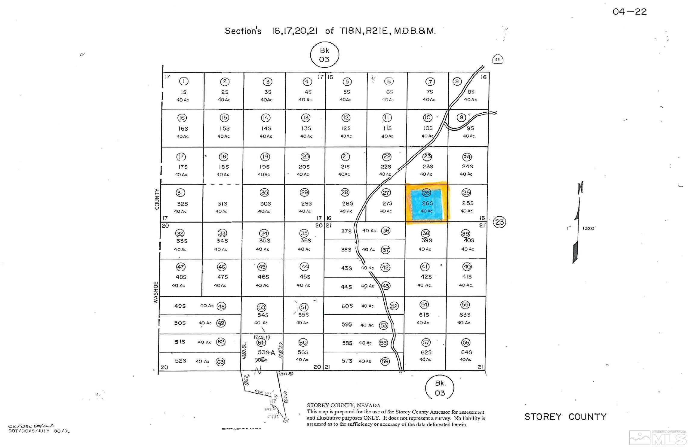 40 acres in Storey County, Nevada