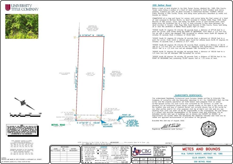 1.73 acres in Ellis County, Texas