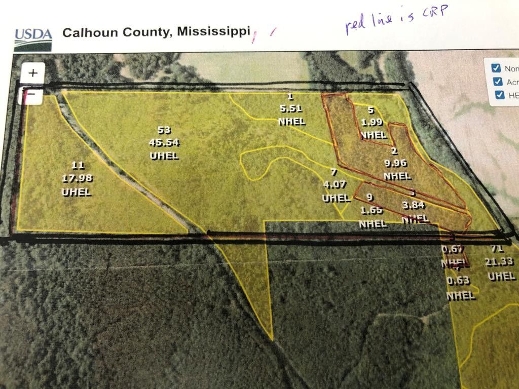 92 acres in Calhoun County, Mississippi