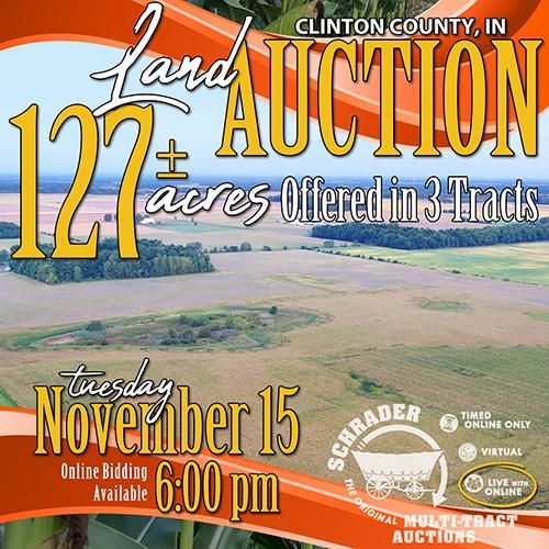 127 acres in Clinton County, Indiana