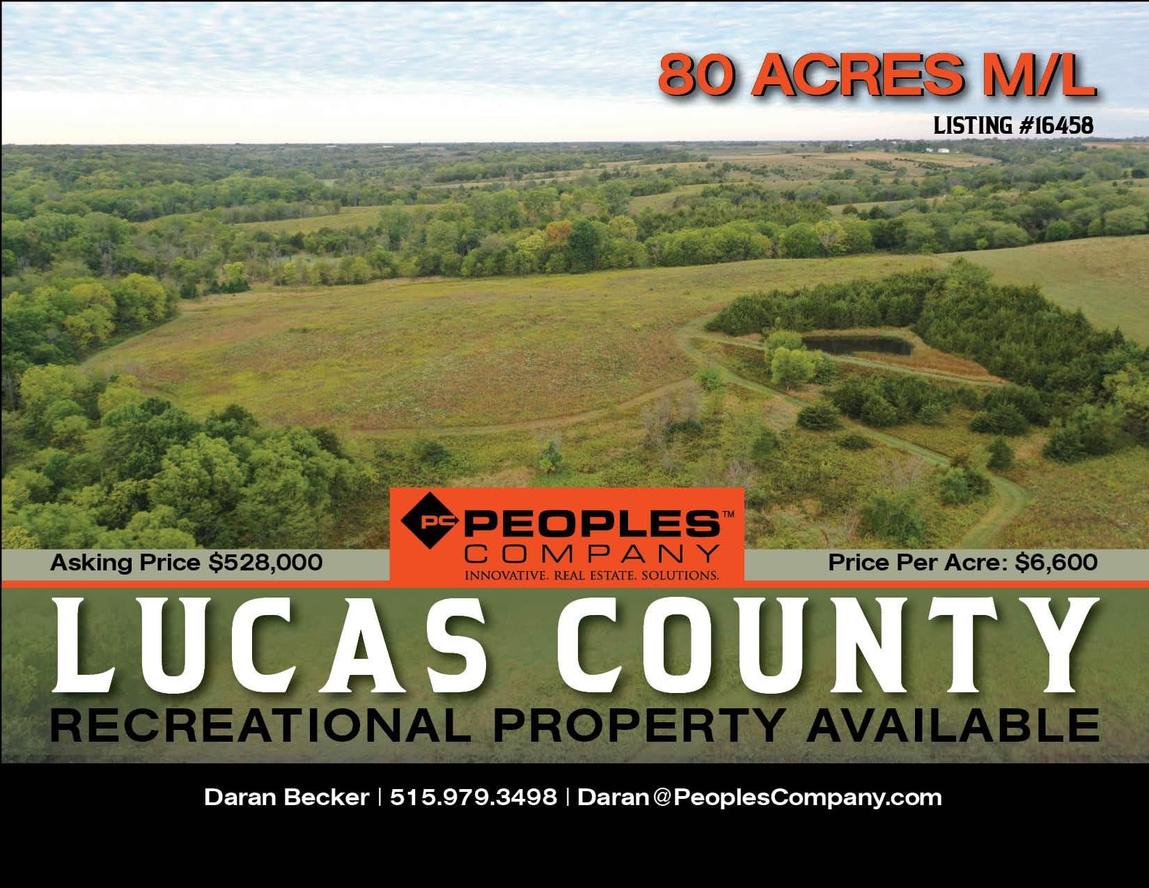 80 acres in Lucas County, Iowa