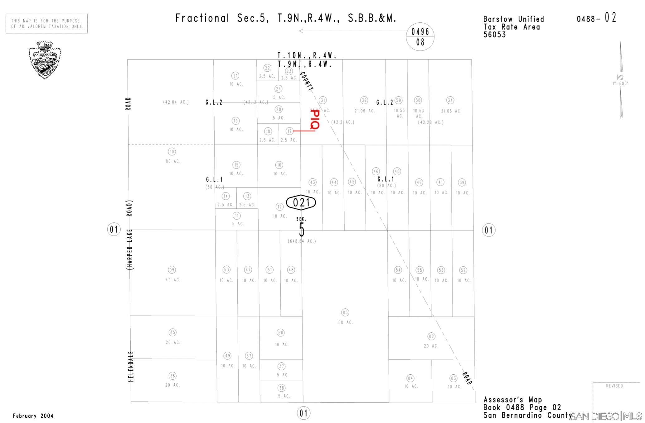 2.5 acres in San Bernardino County, California