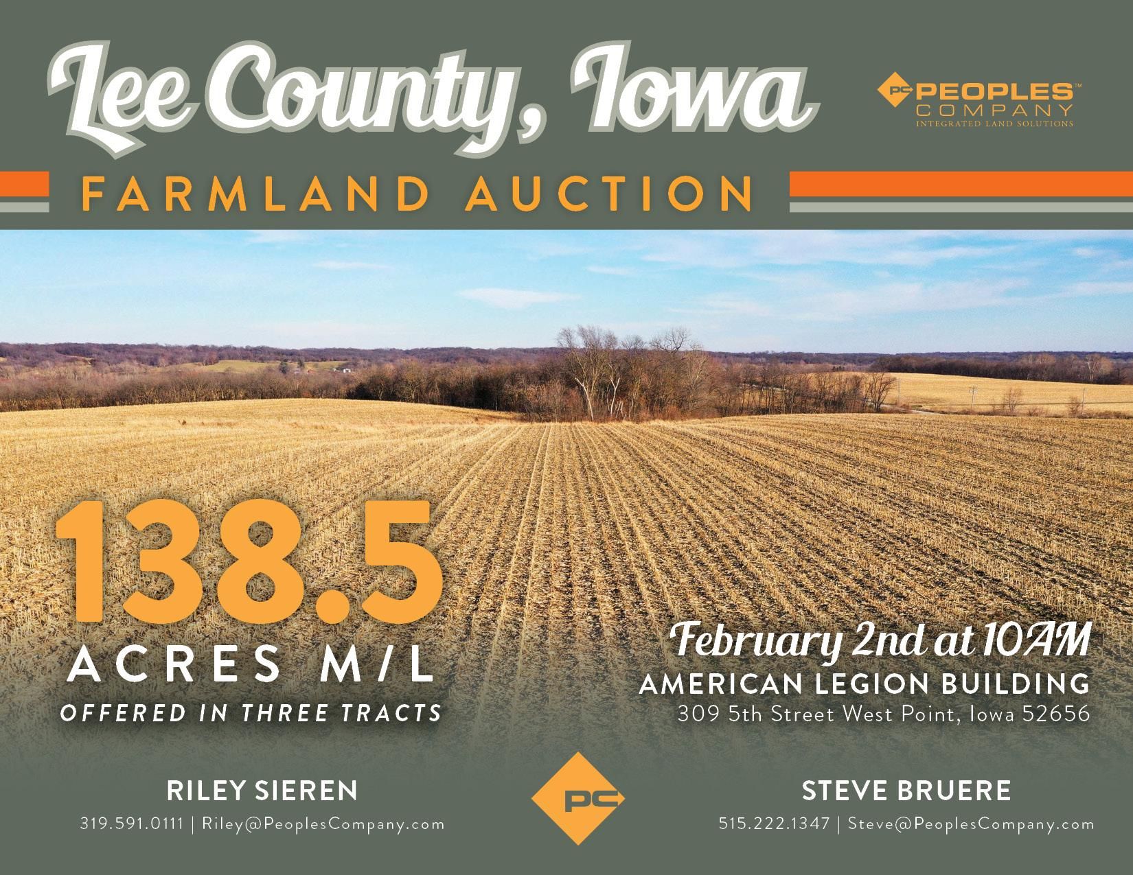 138.5 acres in Lee County, Iowa