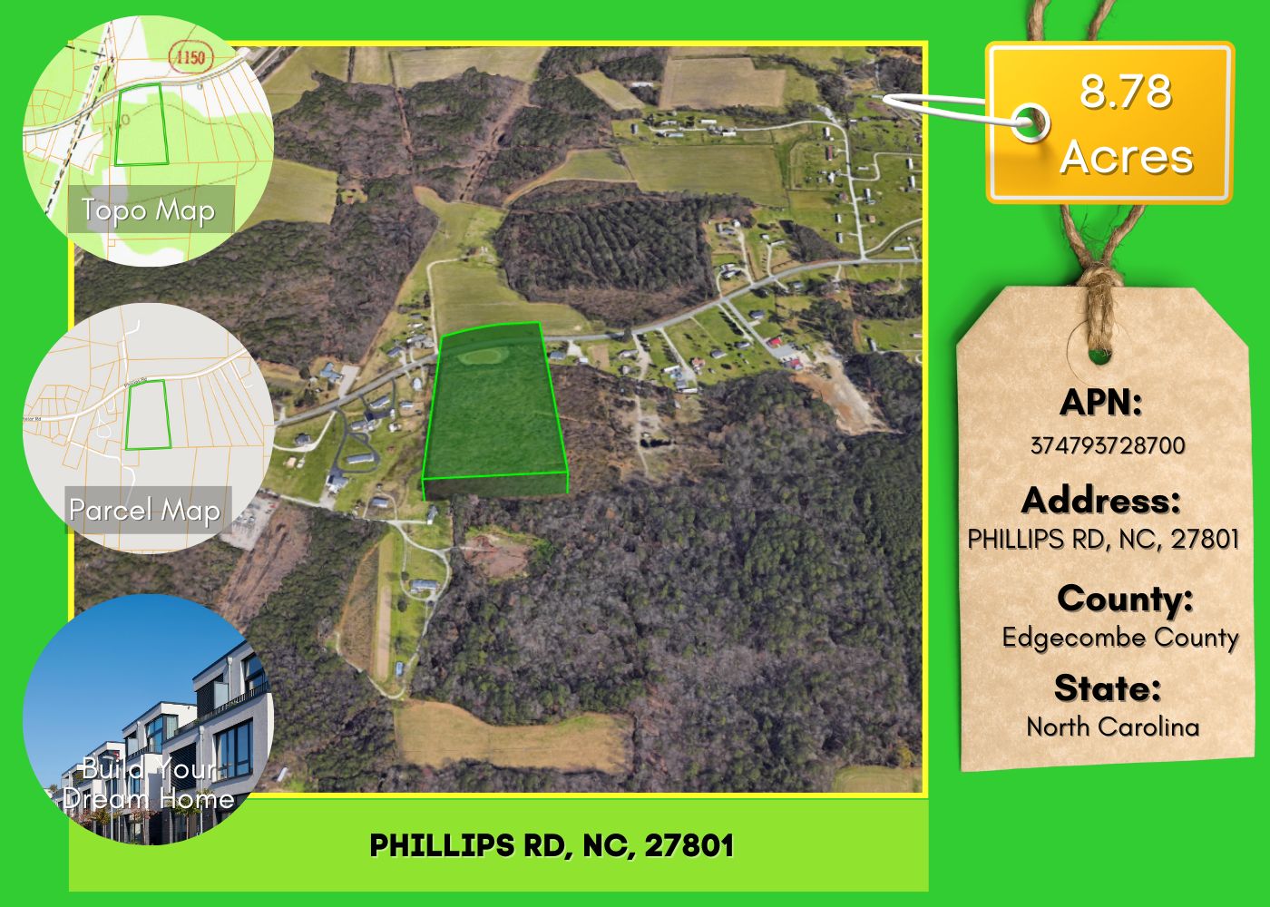 8.78 acres in County, North Carolina