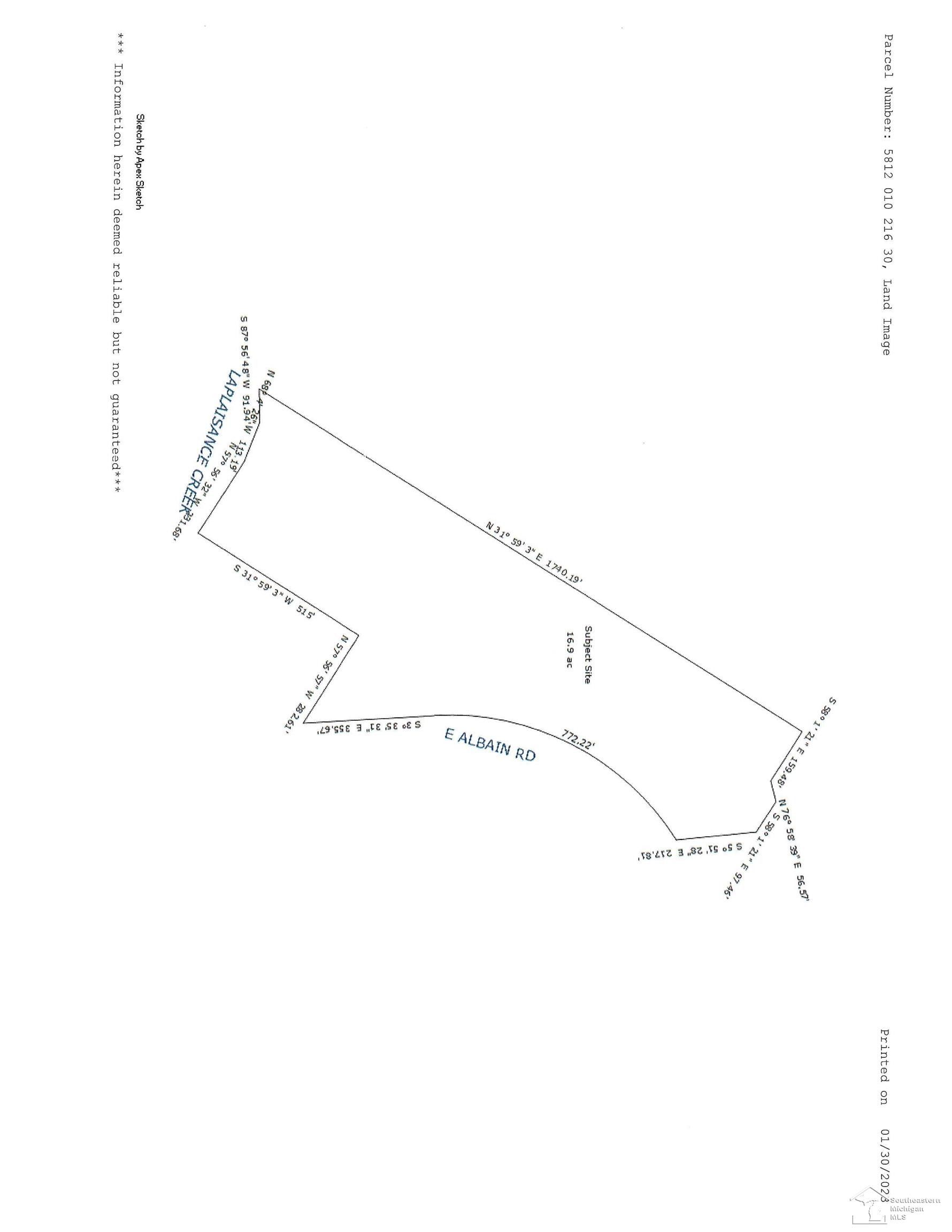 16.94 acres in Monroe County, Michigan