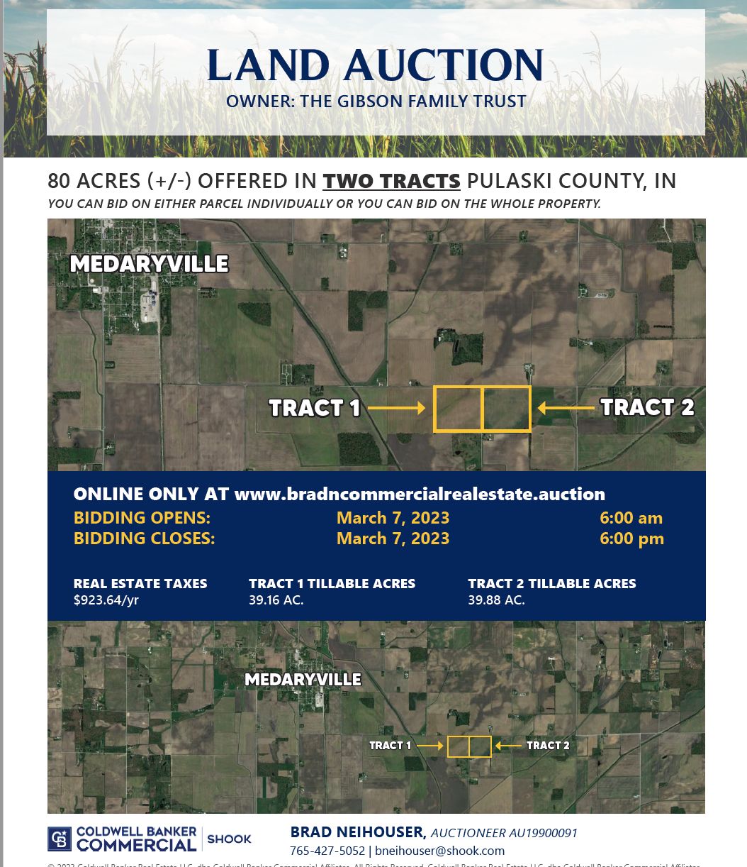 80 acres in Pulaski County, Indiana