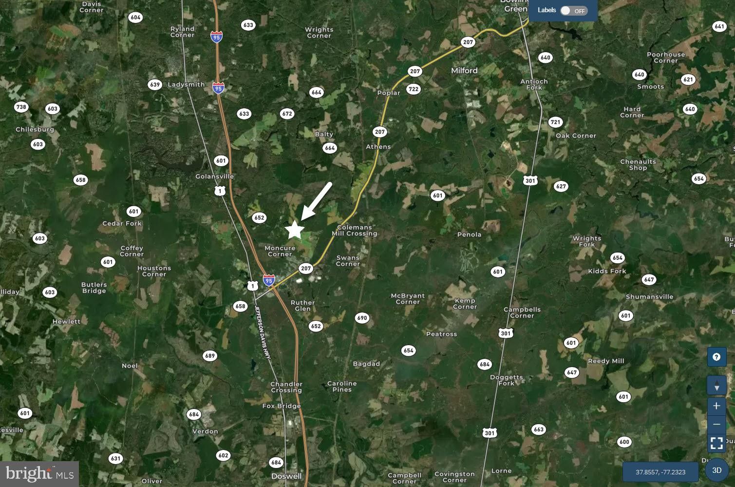 2 acres in Caroline County, Virginia