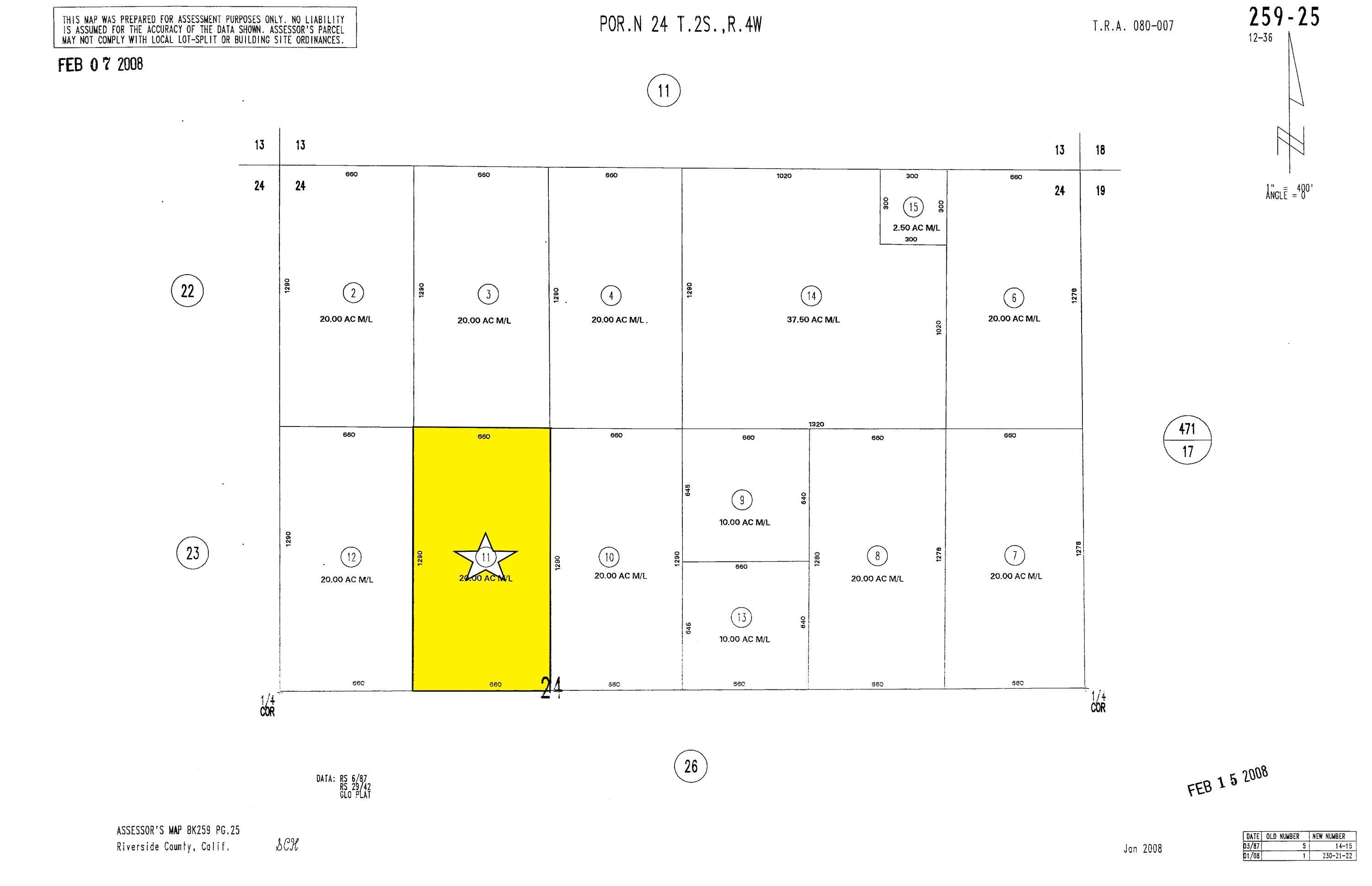 20 acres in Riverside County, California