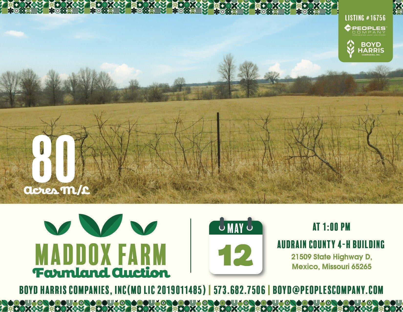 80 acres in Audrain County, Missouri