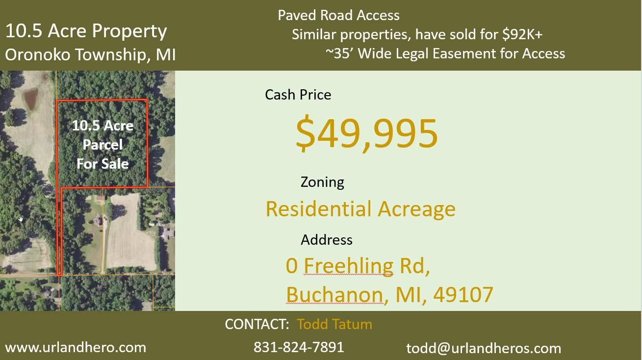 10.5 acres in Berrien County, Michigan