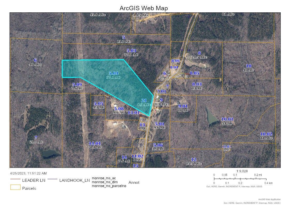 45 acres in Monroe County, Mississippi