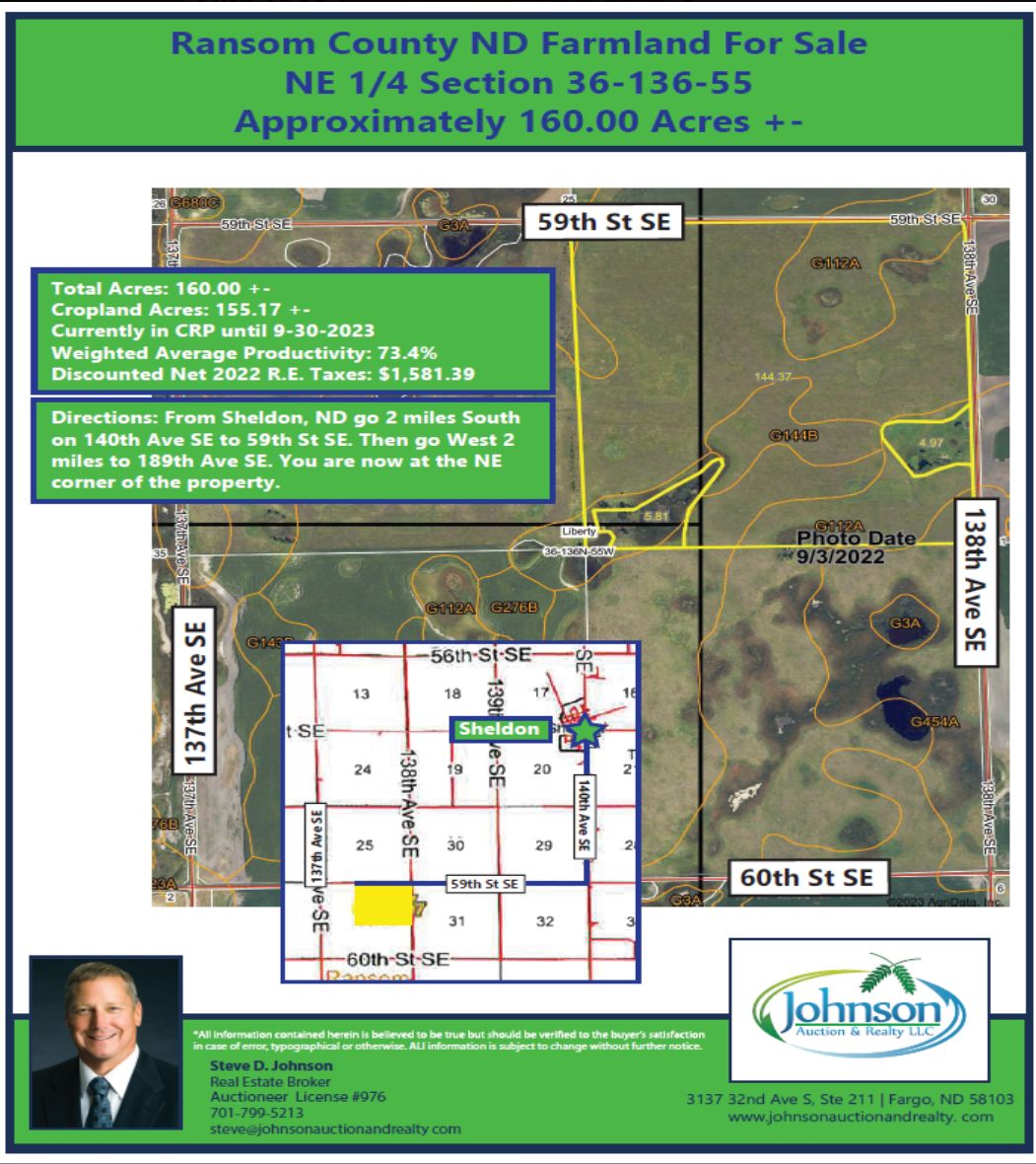 160 acres in Enderlin, ND, 58027