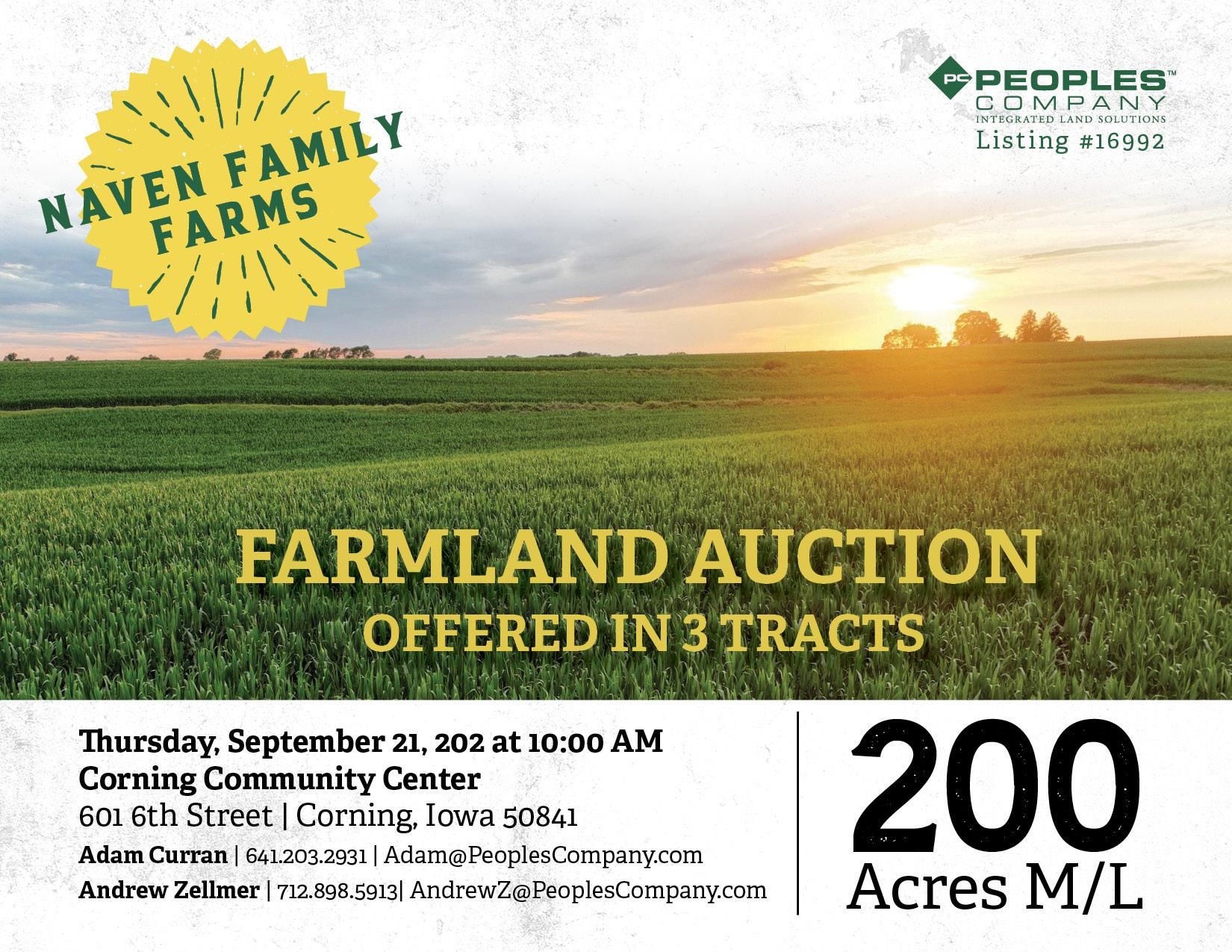 200 acres in Adams County, Iowa