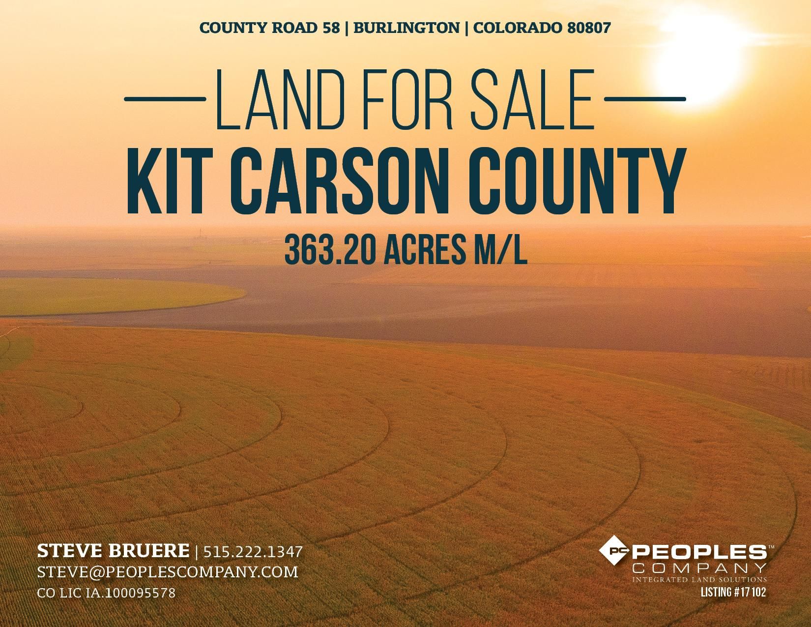 363.2 acres in Kit Carson County, Colorado