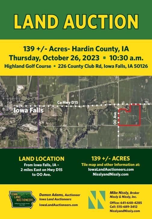 139 acres in Hardin County, Iowa