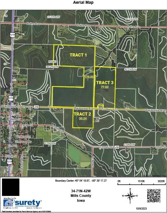 290.86 acres in Fremont County, Iowa