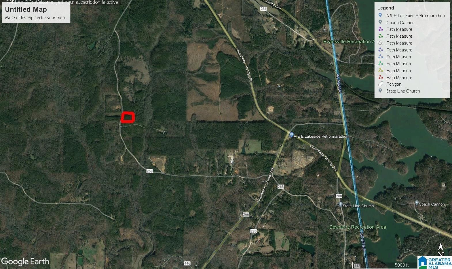 10 acres in Chambers County, Alabama