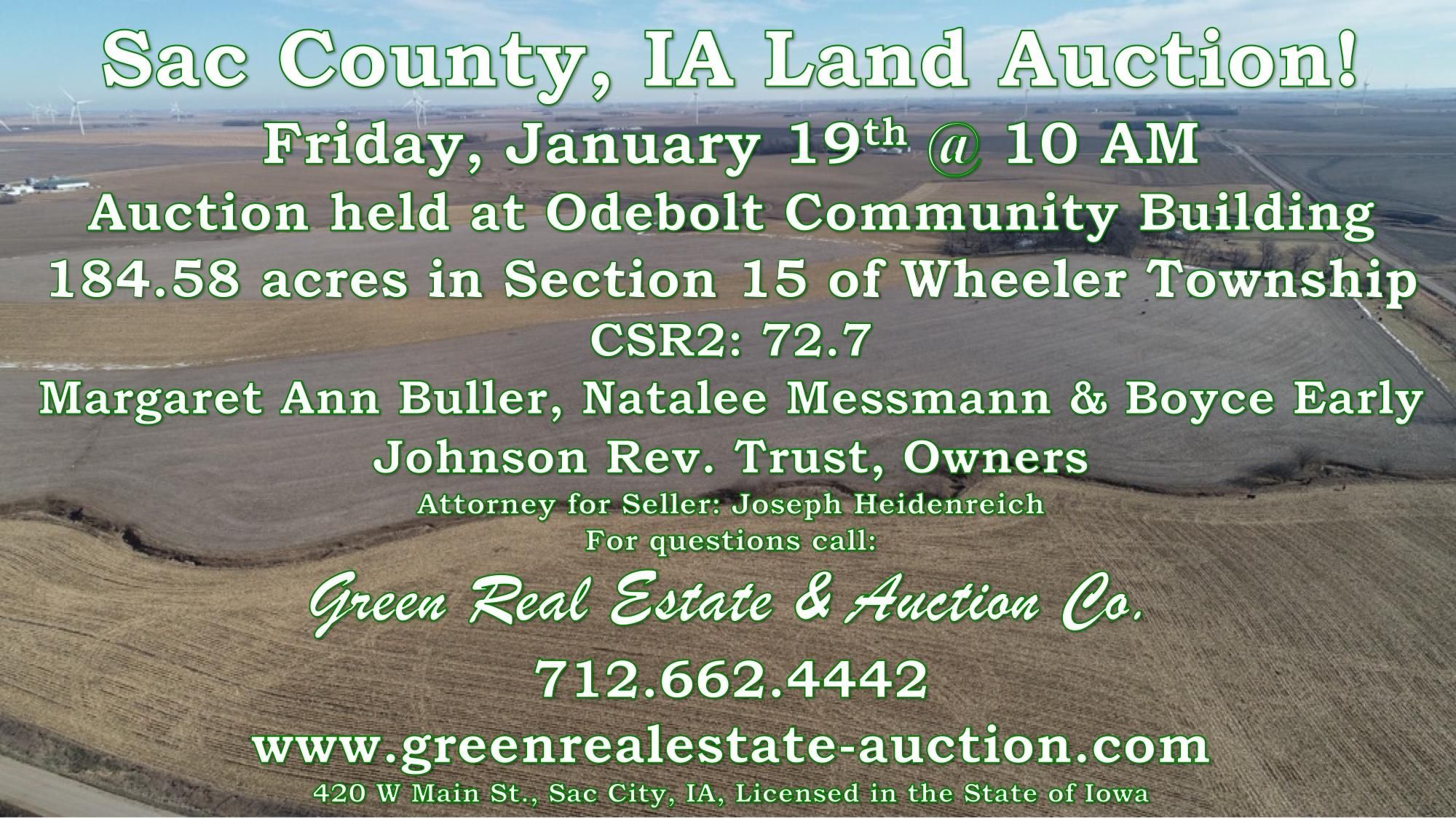 183.8 acres in Sac County, Iowa