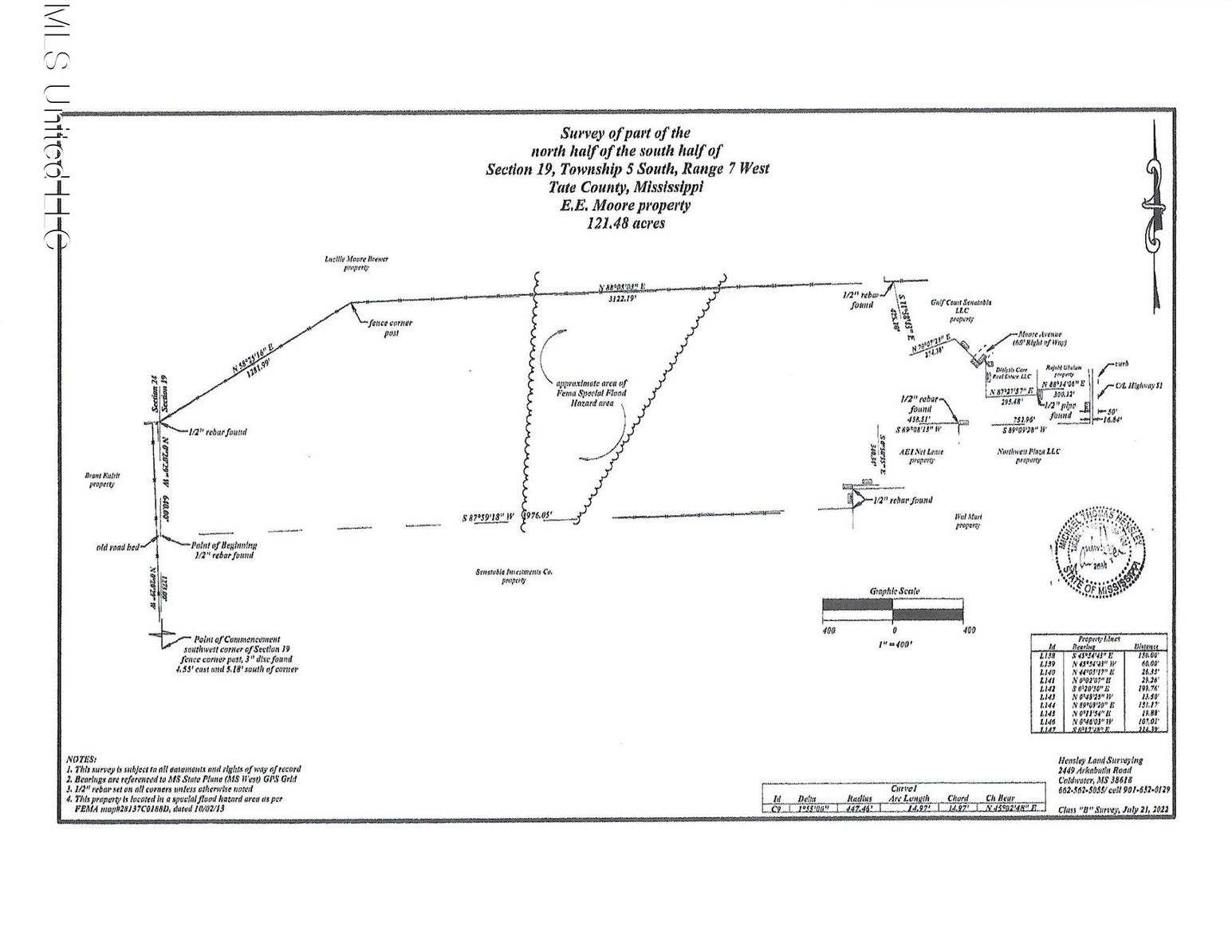 121.48 acres in Tate County, Mississippi