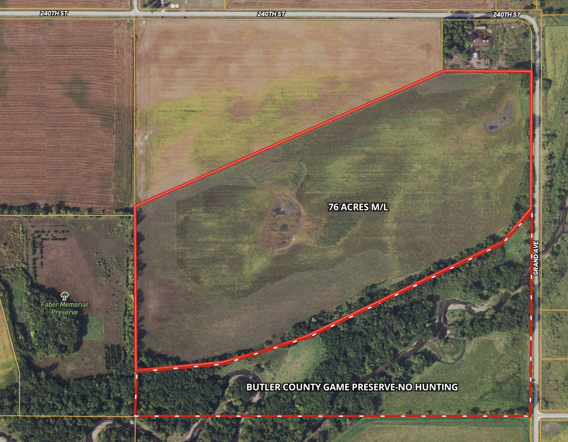 76 acres in Butler County, Iowa