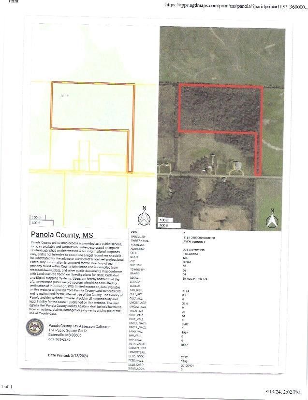 39 acres in Panola County, Mississippi