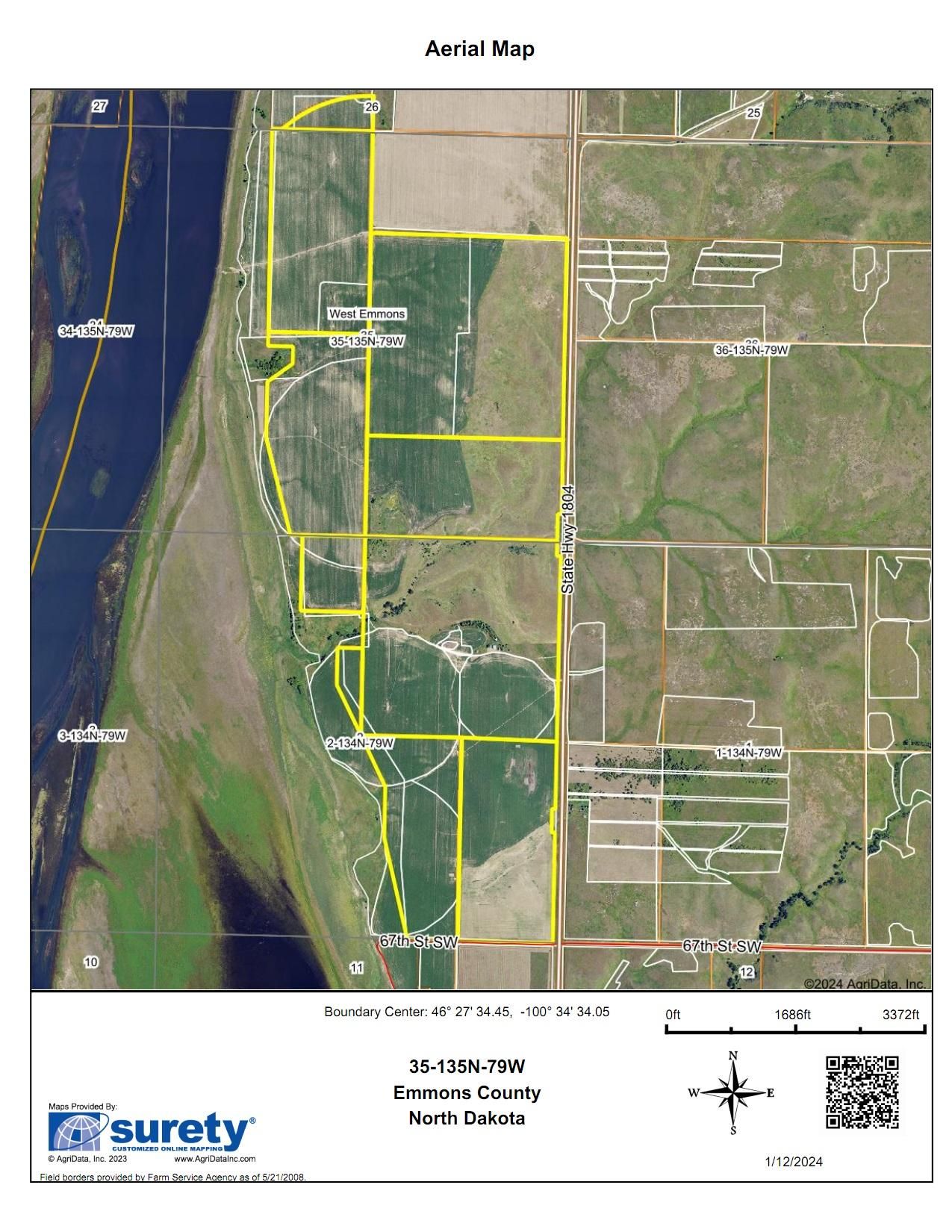 711.32 acres in Emmons County, North Dakota