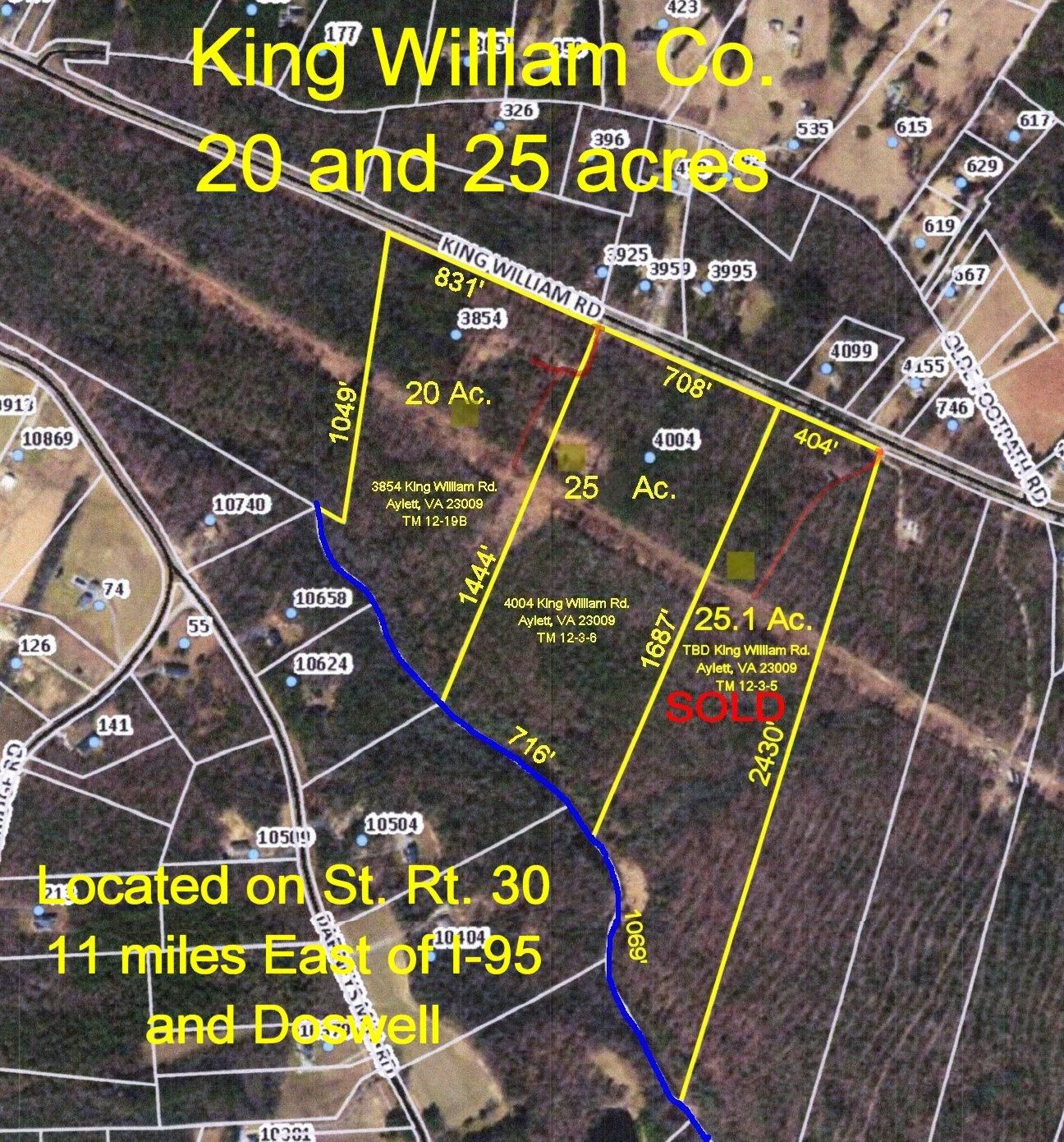 25 acres in King William County, Virginia